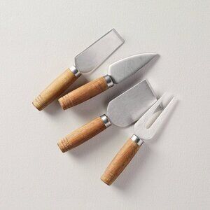 Hearth‎ & Hand Magnolia 4pc Wood & Stainless Steel Cheese Knife Set